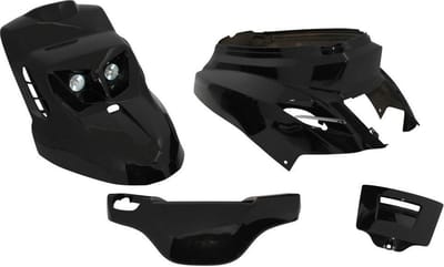 Kit carénage noir brillant design Replay pour scooter MBK 50 Booster 2004 à 2020 Neuf