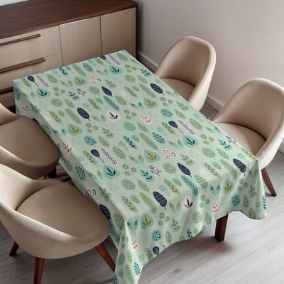 ABAKUHAUS Forest tafelkleed, vlekafweermiddel met geavanceerde druktechnologie Wasbare heldere kleuren, 140 x 170 cm, lichtgroen meerkleurig