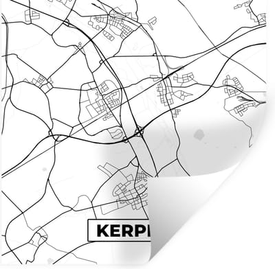Muurstickers - Sticker Folie - Plattegrond - Kerpen - Kaart - Stadskaart - 100x100 cm - Plakfolie - Muurstickers Kinderkamer - Zelfklevend Behang XXL - Zelfklevend behangpapier - Stickerfolie
