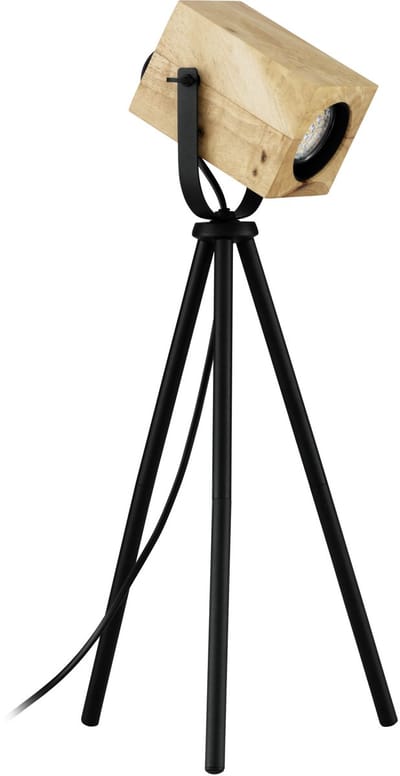 EGLO Ayles Tafellamp - GU10 - 47,5 cm - Zwart|Bruin - Hout