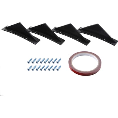 4 STUKS Auto Achterbumper Haaienvin Driehoek Spoilers Universeel Koolstofvezel Platte Stijl Black Curved Style