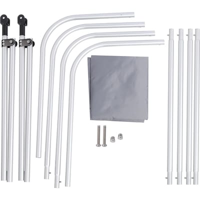 Tige en Alliage d'Aluminium Tissu Oxford Enduit 210D Pare-Soleil pour Annexe Gonflable Canoë Kayak Bateau
