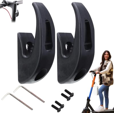 Tassenhaak geschikt voor Xiaomi M365/1S/Pro/Pro - Haak voor tas - Boodschappen - Haak geschikt voor Xiaomi - Scooter Haak - Haak voor elektrische step - Eenvoudig monteren - 2 Stuks Zwart