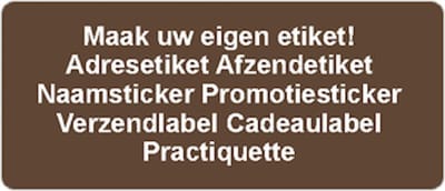 Verzendetiket - bruin - 250 stuks - 21x48mm - rechthoek - gepersonaliseerd - met eigen tekst