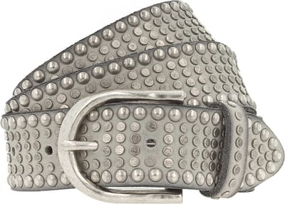b.belt Leren Riem Riva Colour Leather Belt W100 Light Grey Grijs
