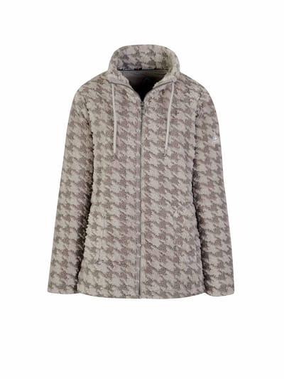 BJØRNSON Samanta Coral Fleece Vest 4 Seizoenen Zigzag-motief Dames - Maat 36 - Zand