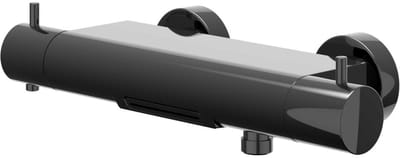 IVY Bond Badthermostaatkraan opbouw cooltouch met cascade uitloop Zwart chroom PVD