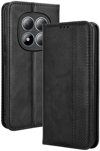 Coverup Hoesje - Geschikt voor Xiaomi Redmi Note 15 Pro 5G Hoesje - Coverup Vintage Style Book Case - Zwart