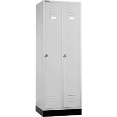 Schäfer Shop Select Materiaallocker met sokkel, draaigrendelslot, lichtgrijs/lichtgrijs