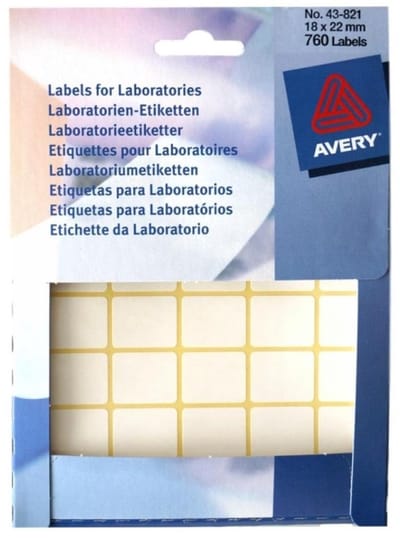 Universele laboratoriumetiketten ondoorzichtig 18x22mm wit 760 stuks