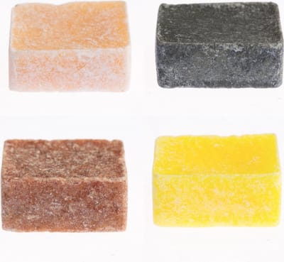 4 Amberblokjes - geuren: Black Opium/Sandelwood/Cookie Dough/Perzik originele Marokkaanse geurblokjes)