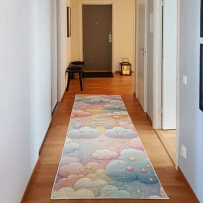 ABAKUHAUS Vloerkleed - Woonkamer Tapijt – 76 x 229 cm – Hoogpolig Polyester – okergeel