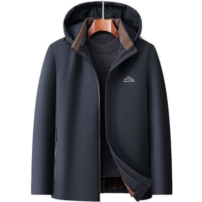 Heren Winter Fluweel Katoen Jas met Capuchon voor Mannen van Middelbare Leeftijd en Ouderen Verdikte Warme Katoenen Jas Opa Katoenen Jas 5XL black