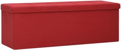 Opvouwbare Zitbank - Opbergkist Bank - Woonkamer Organisatie - Met Geïntegreerde Opbergruimte - 110 x 38 x 38 cm - Wijnrood