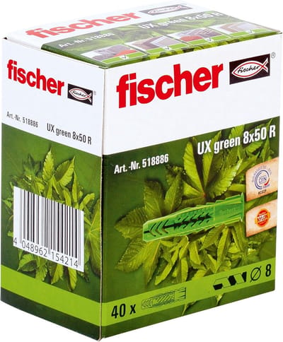 Universele pluggen - Bevestigingsmateriaal - Veelzijdige bevestiging - Optimale grip met schroef - 8x50mm