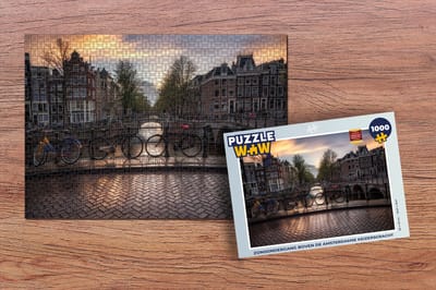 Puzzel Zonsondergang boven de Amsterdamse Keizersgracht - Legpuzzel - Puzzel 1000 stukjes volwassenen