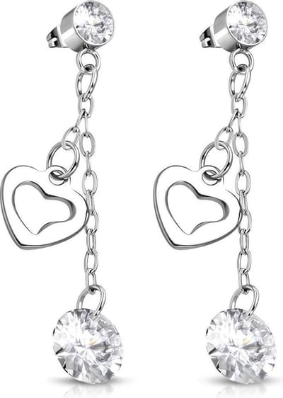 Amanto Oorbellen Berkin - 316L Staal - Zirkonia - Hart - 42x8mm