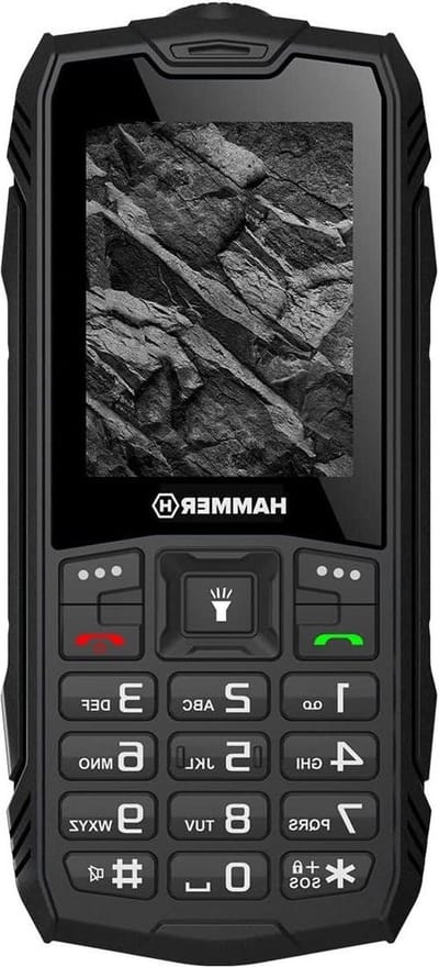 Smartphone draagbaar onbreekbaar ontgrendeld IP68 duurzaam schokbestendig Dual SIM batterij 1800 mAh grote toetsen FM-radio MP3-speler camera zaklamp zwart - Rock.