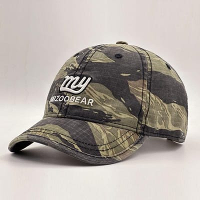 Casquette American Retro Camo à Petit Bord Bille d'Oie - Unisexe Printemps/Été Broderie Lettre Workwear Légère Extérieur Casquette de Baseball Single code black
