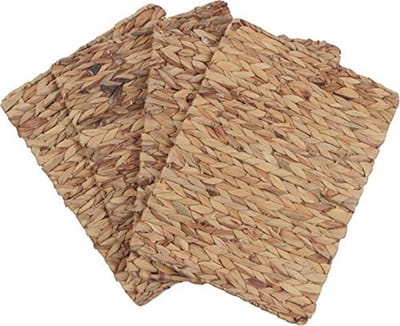 Geweven Rechthoekige Placemats 16 x 12 inch van Natuurlijke Waterhyacint (Set van 4)