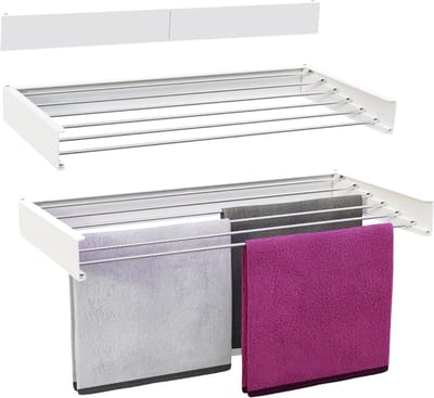YOR® Wanddroogrek Inklapbaar - Wanddroogrek - Zwart - ‎‎40cm x 80cm x 10cm; 3kg