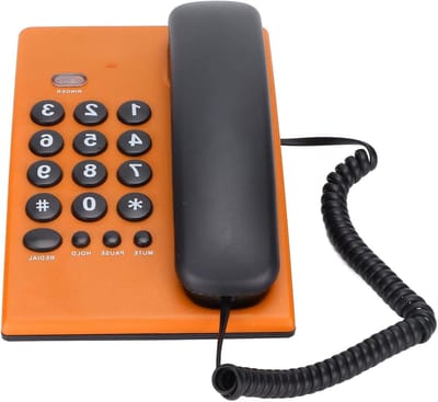 Vaste Telefoon - Desktop Telefoon - Thuisgebruik Kantoor - Dubbele Magnetische Handset - 20 x 13 cm - Oranje