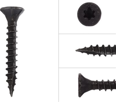 Wovar Zwarte Schroeven Verzinkt 3.5 x 25 mm Torx 20 met Snijpunt | 100 Stuks | Houtschroeven