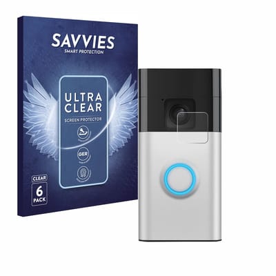 Savvies - Screenprotector voor Ring Battery Video Doorbell - Folie Beschermfolie transparant 6 Stuks