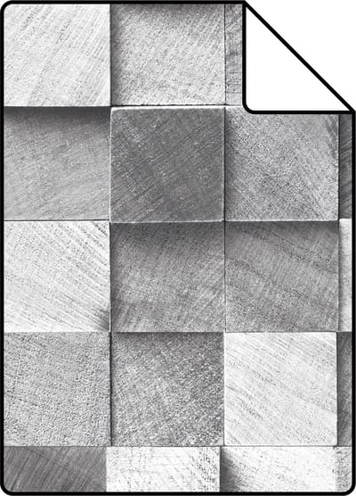 Proefstaal ESTAhome behang 3D-houtmotief grijs - 26.5 x 21 cm - 138527-S