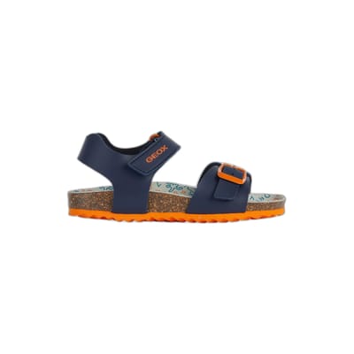 GEOX GHITA JONGENS Sandalen - MARINEBLAUW/DONKERORANJE - Maat 39