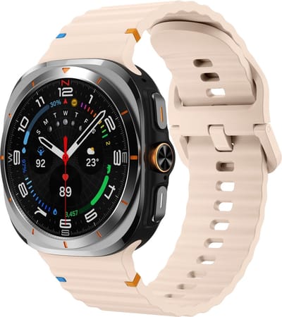 By Qubix - smartwatch bandje - Compatible Samsung bandje - Wave Sport Band - Lichtroze - Geschikt voor Samsung Galaxy Watch Ultra / Ultra 2 - 47mm