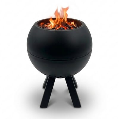 EdenOutdoor ® Tafelhaard - Rookloze Tafelhaard - Rookloze Vuurkorf - Pellet & Hout - Dubbelwandig - Inc. Schep - 22 x 22 x 27 CM - Zwart - Peluma