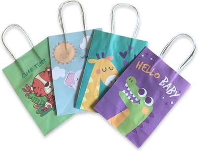 5 Papieren Cadeautasjes dieren - Korte tekst - A5