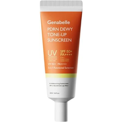 GENABELLE PDRN Dauwige Tone-Up Zonnebrandcrème SPF50+ PA++++ 40ml – Hydraterende Hybride Tone-Up UV-Bescherming brown