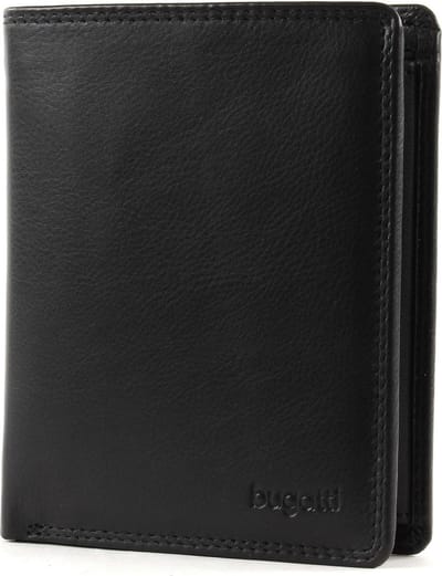 bugatti Portemonnee Simbiosi Coin Wallet Combi Style with Zip Compartment 8CC Black Zwart