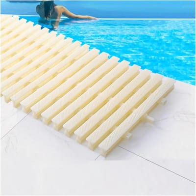 Zwembadrooster - Afvoerrooster Douche - Wateroverlast Voorkomen - Modulair Verbinding Systeem - 100 cm Lengte - Beige