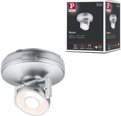 LED-onderkastverlichting Batterij Rotate incl. schakelaar 92 mm 66lm 3000K dimbaar Chroom mat