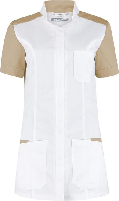 Haen / Ballyclare Dames Zorgjas STRETCH Terra 74157 Wit / Khaki - Maat XS