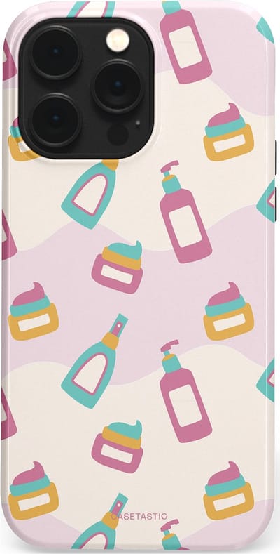 Casetastic Hoesje Geschikt voor Apple iPhone 14 Pro Max Magsafe - Stijlvolle Beschermende Duo-layer Case - Bubbels & Borstels - Clean Girl - Makeup