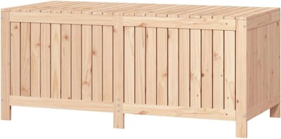 Tuinopbergdoos - Opbergkist buiten - Tuinspullen opbergen - Massief grenenhout - 147 x 68 x 64 cm - Natuurlijk