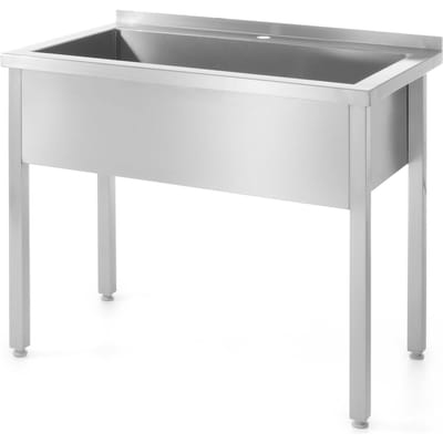 Hendi - Gastronomische Roestvrijstalen Tafel - 1-Komorige Basin - 60x60x85 cm - Hoog Oplosbaar