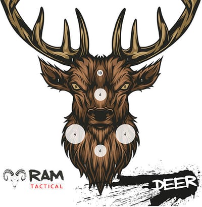 Ram Target Hert Schietkaart 14x14 cm 50 stuks