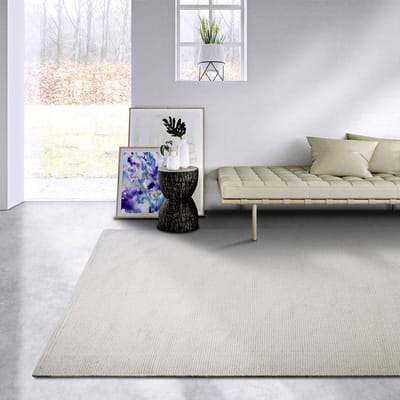 Elle Decoration - Wollen Vloerkleed - Delhi - Crème - Laagpolig Tapijt Woonkamer - 160x230 cm