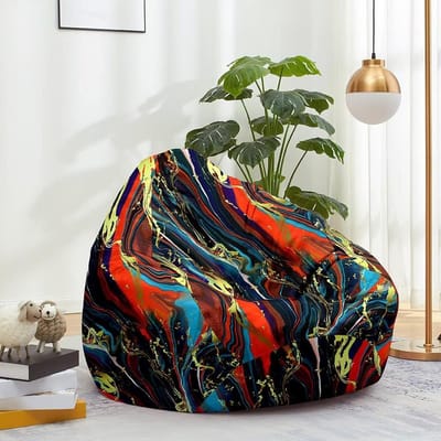 Zitzakhoes - Luie Sofa - Ontspannen Zitten - Met Handvat - 80x90cm - Rood Blauw