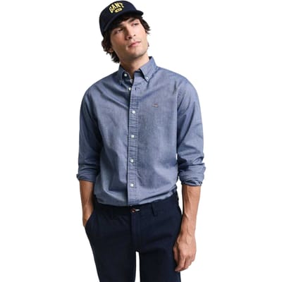 Gant Klassiek Oxford-overhemd met knoopsluiting voor heren (Blauw)