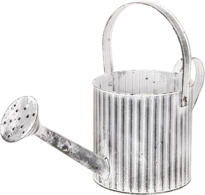 Vintage plantenpot Ø17cm, decoratieve gieter, metalen plantenpot in sh