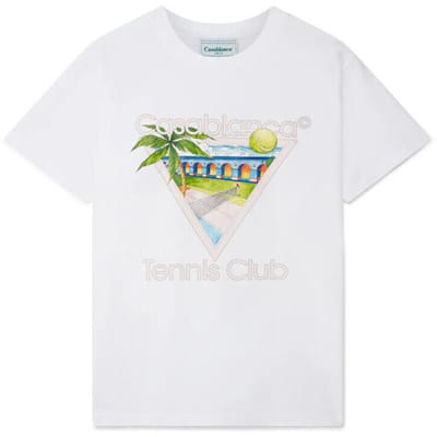 T-shirt Korte Mouw Casablanca T-SHIRT TENNIS CLUB ICON SCREEN PRINTED WHITE