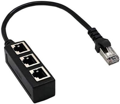 longziming -Splitter Kabel – Y Adapter 1-naar-3 poorten voor CAT5/CAT6 LAN, Ethernet Socket Connector, Geschikt voor netwerk, router, switch en computer