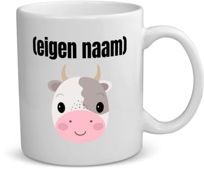 Akyol - koeienkop met eigen naam koffiemok - theemok - Koe - boeren/koeien liefhebbers - iemand die houdt van koeien - verjaardag - cadeau - kado - 350 ML inhoud