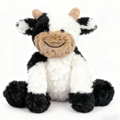 Zittende Koe Knuffels Super Zachte Huidvriendelijke Slaapmaatje Pop Interessante Realistische Dierlijke Pop Verjaardagscadeaus Voor Vriend zwart